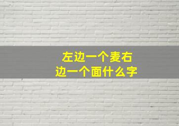 左边一个麦右边一个面什么字