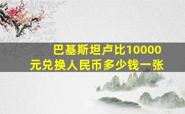 巴基斯坦卢比10000元兑换人民币多少钱一张