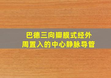 巴德三向瓣膜式经外周置入的中心静脉导管