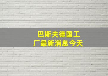 巴斯夫德国工厂最新消息今天