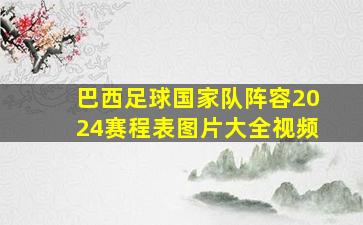 巴西足球国家队阵容2024赛程表图片大全视频