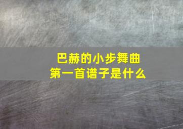 巴赫的小步舞曲第一首谱子是什么