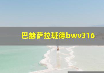 巴赫萨拉班德bwv316