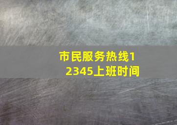 市民服务热线12345上班时间