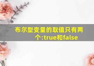 布尔型变量的取值只有两个:true和false