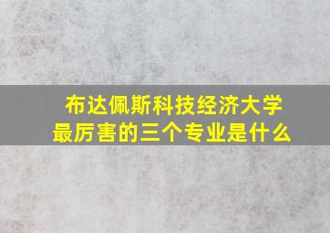 布达佩斯科技经济大学最厉害的三个专业是什么