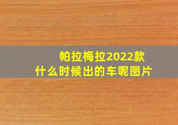 帕拉梅拉2022款什么时候出的车呢图片