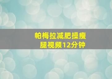 帕梅拉减肥操瘦腿视频12分钟