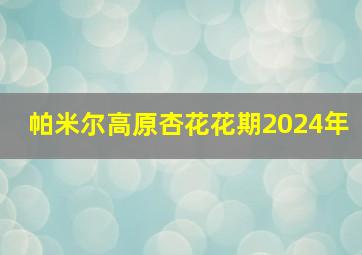 帕米尔高原杏花花期2024年