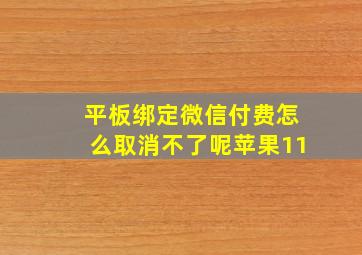 平板绑定微信付费怎么取消不了呢苹果11