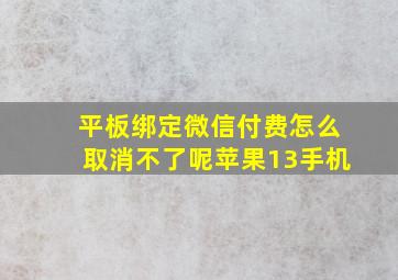 平板绑定微信付费怎么取消不了呢苹果13手机