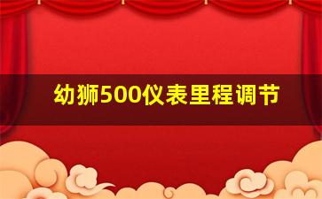 幼狮500仪表里程调节