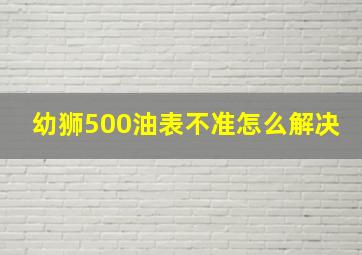 幼狮500油表不准怎么解决