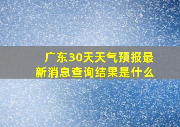 广东30天天气预报最新消息查询结果是什么