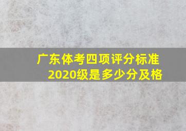 广东体考四项评分标准2020级是多少分及格