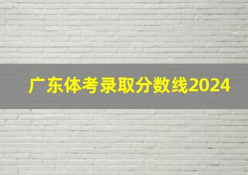 广东体考录取分数线2024