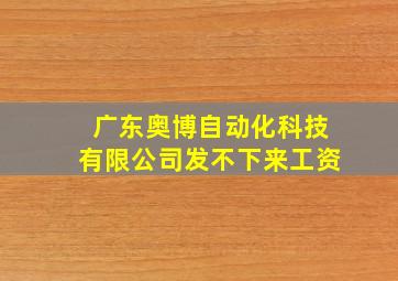 广东奥博自动化科技有限公司发不下来工资