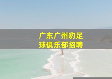 广东广州豹足球俱乐部招聘