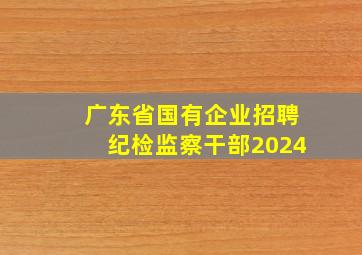 广东省国有企业招聘纪检监察干部2024