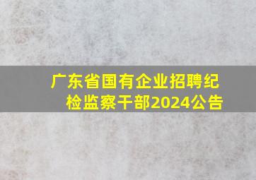 广东省国有企业招聘纪检监察干部2024公告