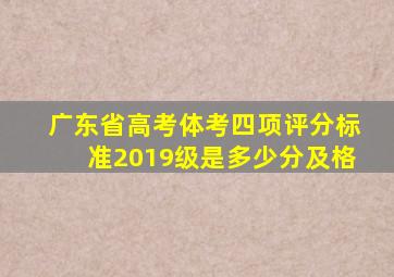 广东省高考体考四项评分标准2019级是多少分及格