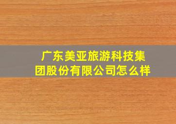 广东美亚旅游科技集团股份有限公司怎么样