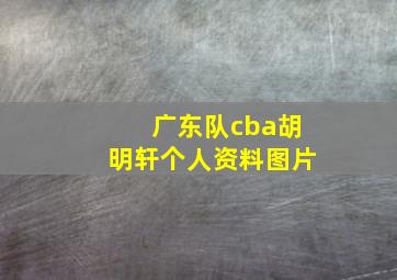 广东队cba胡明轩个人资料图片