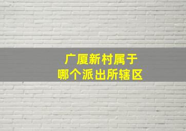 广厦新村属于哪个派出所辖区