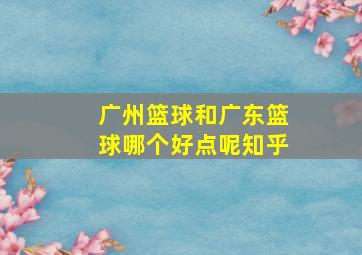 广州篮球和广东篮球哪个好点呢知乎