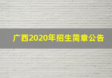 广西2020年招生简章公告