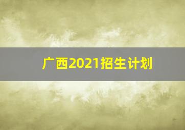 广西2021招生计划