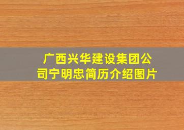 广西兴华建设集团公司宁明忠简历介绍图片