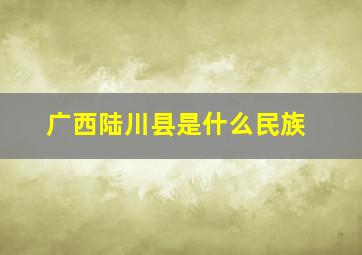 广西陆川县是什么民族