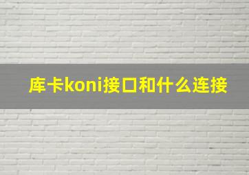 库卡koni接口和什么连接