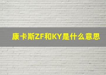 康卡斯ZF和KY是什么意思