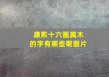 康熙十六画属木的字有哪些呢图片