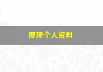 廖琦个人资料