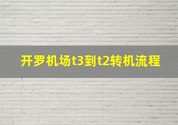 开罗机场t3到t2转机流程