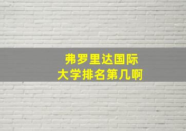 弗罗里达国际大学排名第几啊