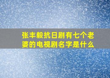 张丰毅抗日剧有七个老婆的电视剧名字是什么