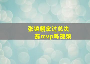 张镇麟拿过总决赛mvp吗视频