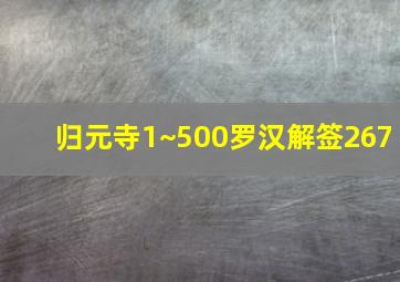 归元寺1~500罗汉解签267