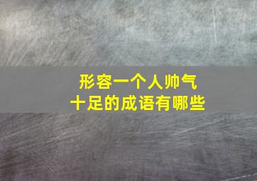 形容一个人帅气十足的成语有哪些