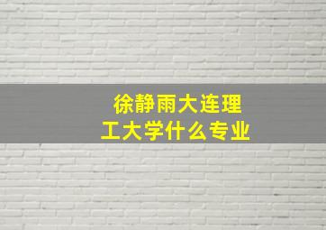 徐静雨大连理工大学什么专业