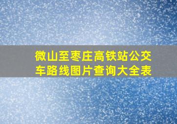 微山至枣庄高铁站公交车路线图片查询大全表