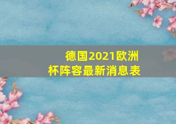 德国2021欧洲杯阵容最新消息表