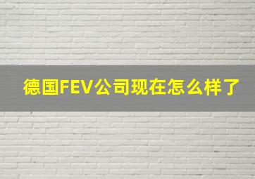 德国FEV公司现在怎么样了