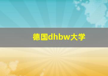 德国dhbw大学