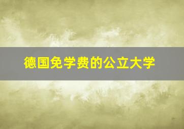 德国免学费的公立大学