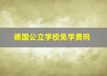 德国公立学校免学费吗